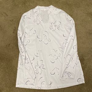 Gray Flower Blouse